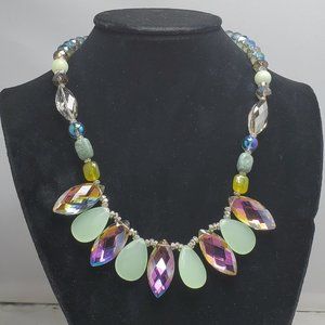 ALI KHAN translucent purple and amethyst glass stone necklace with gift box
